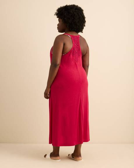 Robe long couvre-maillot avec d&eacute;tail crochet&eacute;