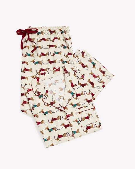 Holiday Teckel Flannel Pyjama Set - ti Voglio