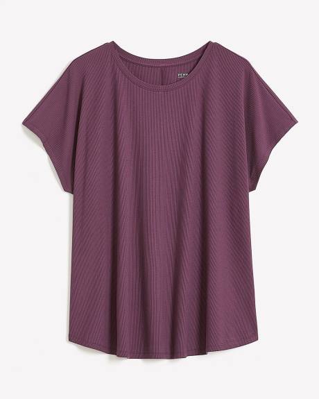 T-shirt côtelé à col rond, coupe moderne - Essentiels PENN.