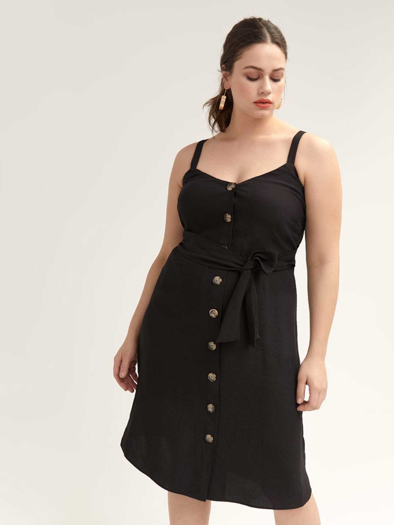 Robe boutonn?�e devant avec ceinture ?� nouer - L&L | Penningtons