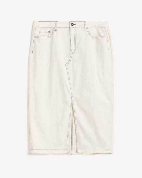 Responsible, Curvy White Denim Maxi Skirt - d/C Jeans