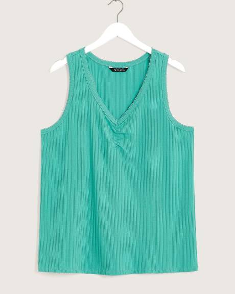 Rib Knit V-Neck Pyjama Tank Top - ti VOGLIO
