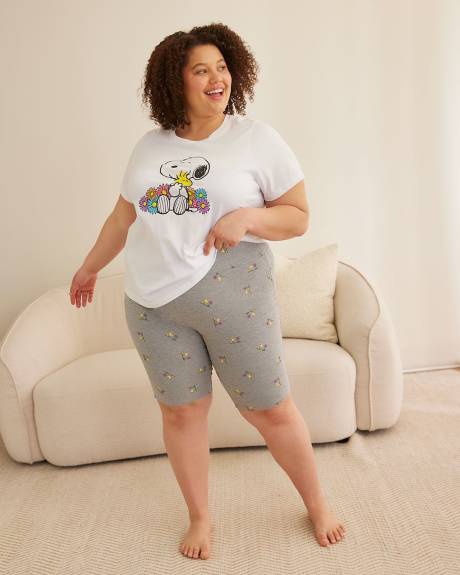 Pajama Short with Snoopy All-Over Print - ti Voglio
