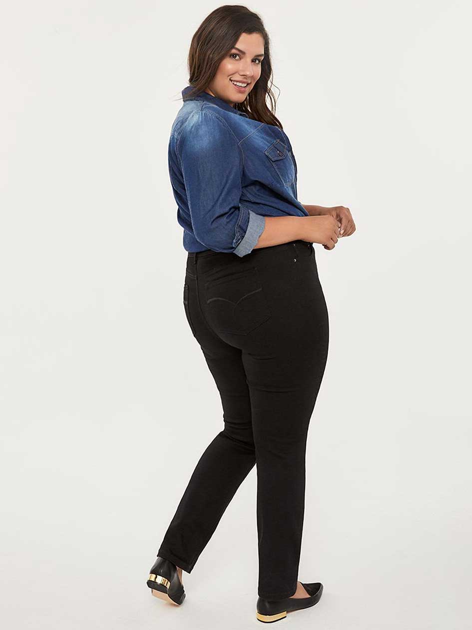 Petite Slightly Curvy Fit Straight Leg Black Jean - d/C JEANS