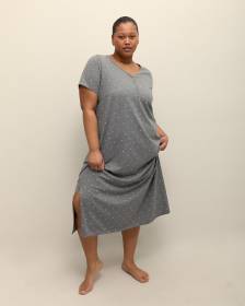 Chemise de nuit longue à pois avec manches courtes - ti Voglio