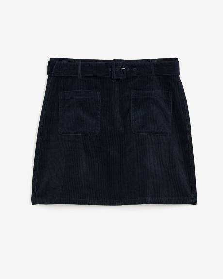 Responsible, Corduroy Mini Skirt with Belt