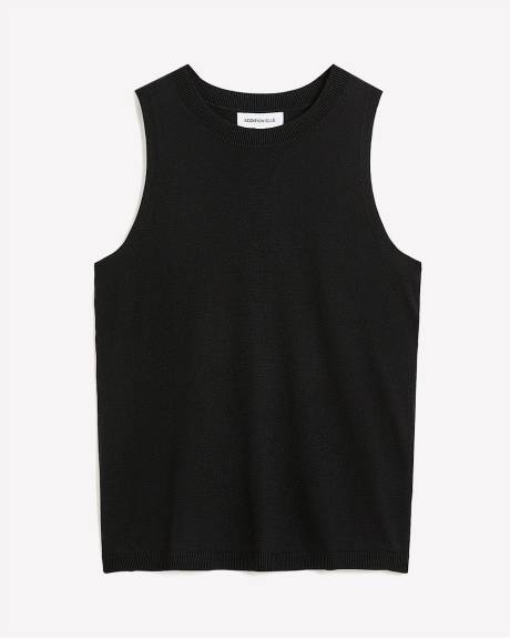 Responsible, Black Sleeveless Sweater Tank - Addition Elle