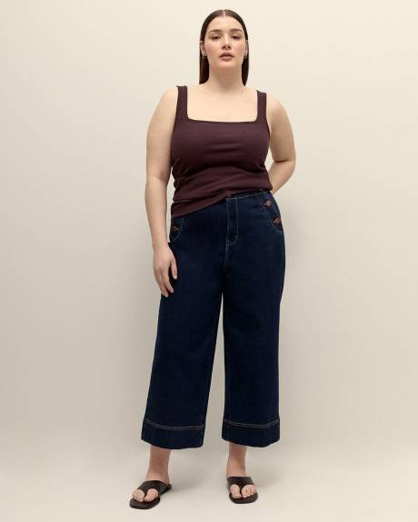 Square-Neck Ribbed Knit Tank Top - Addition Elle - PENN. Essentials