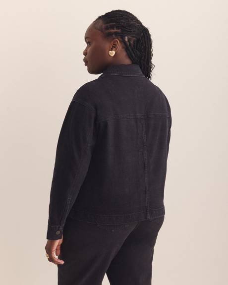 Cropped Utility Denim Jacket - Addition Elle