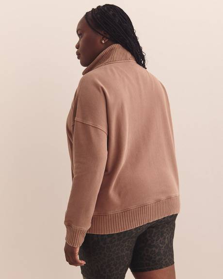 Chandail en coton à enfiler à col montant zippé - Active Zone