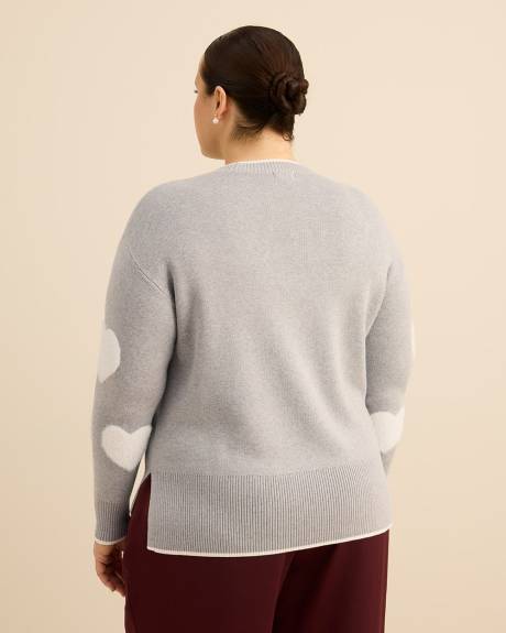 Long-Sleeve Jacquard Crew Neck Sweater