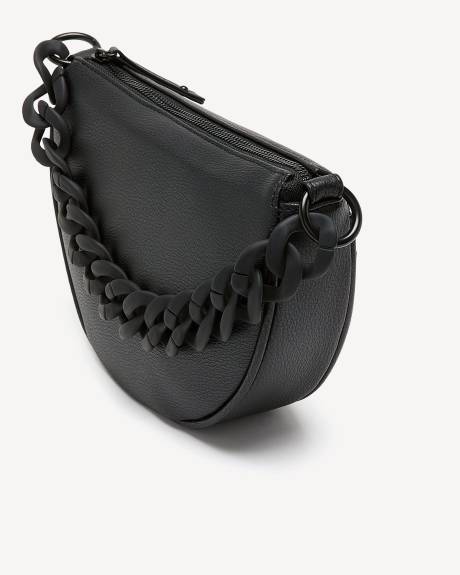 Half Circle Crossbody Handbag with Braided Strap - Addition Elle