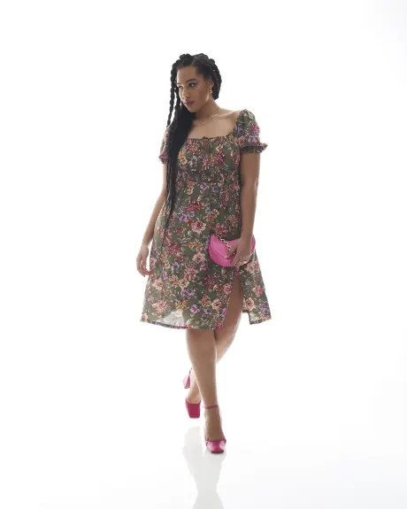 Midi Dress with Smocked Waistband - Addition Elle