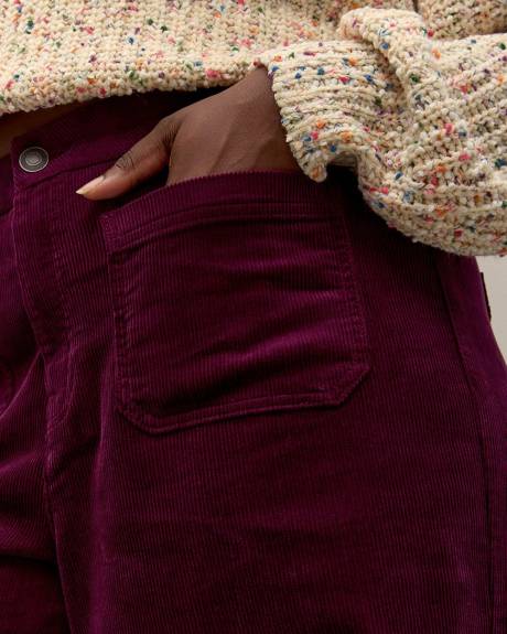 Curvy-Fit Wide-Leg Corduroy Pant