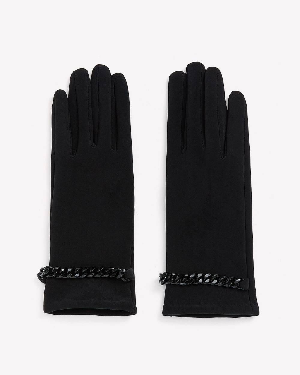 Black Scuba Gloves with Decorative Wrist Chain