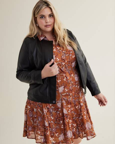 Faux-Leather Moto Jacket