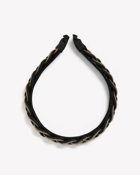 Rose Glitter Braided Headband