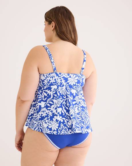 Printed Blue High-Low Swing Tankini