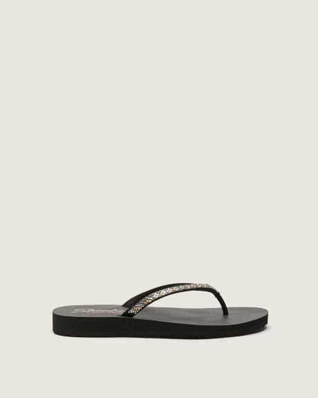 skechers wide width flip flops