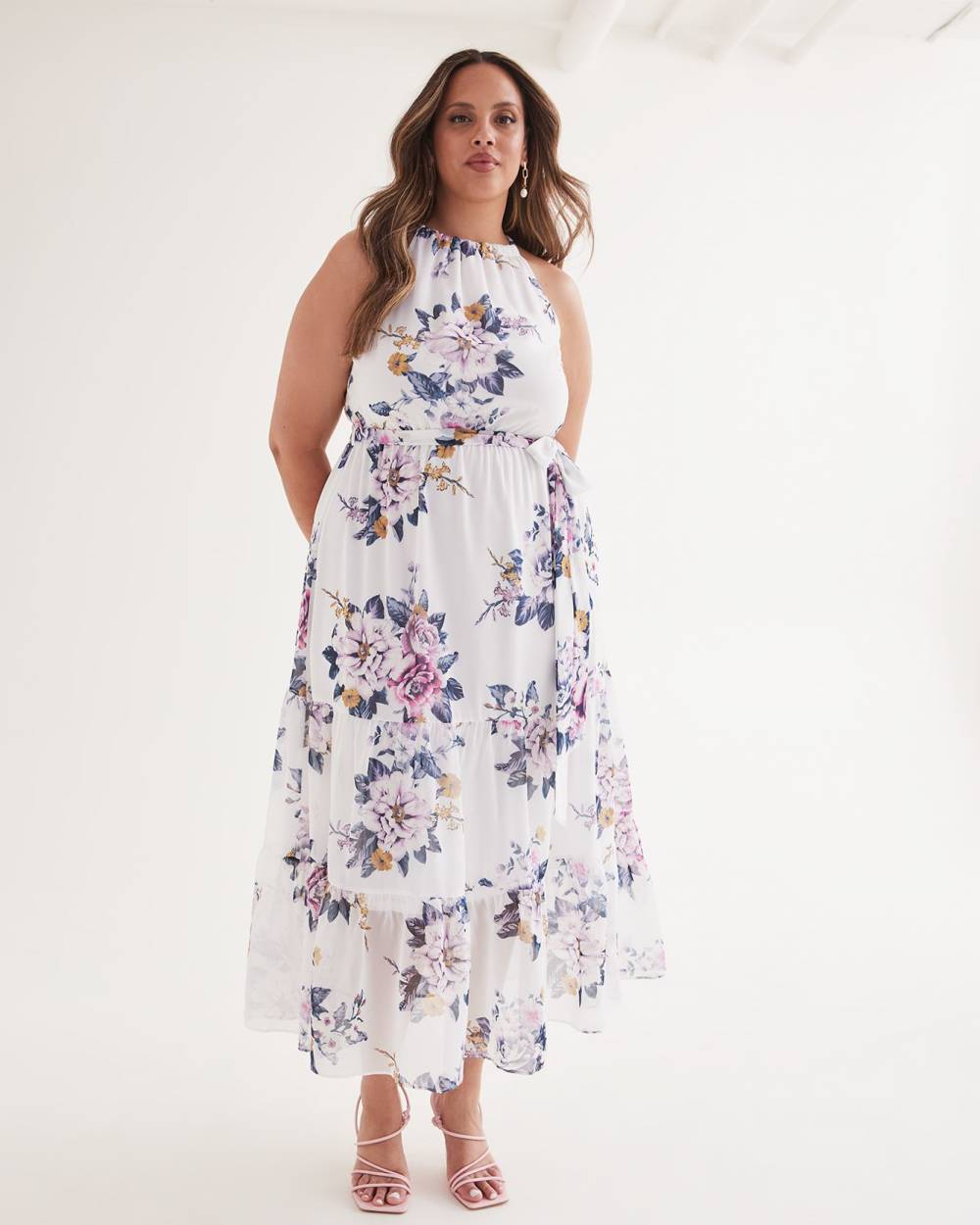 Floral Halter Maxi Dress - City Chic