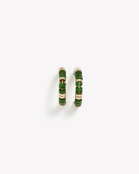 Open Beaded Hoop Earrings