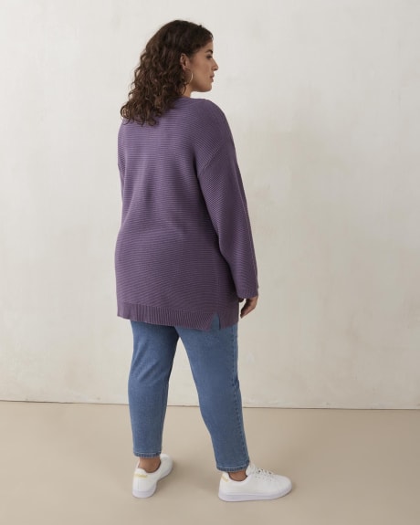 Pull tunique en tricot avec manches cloche