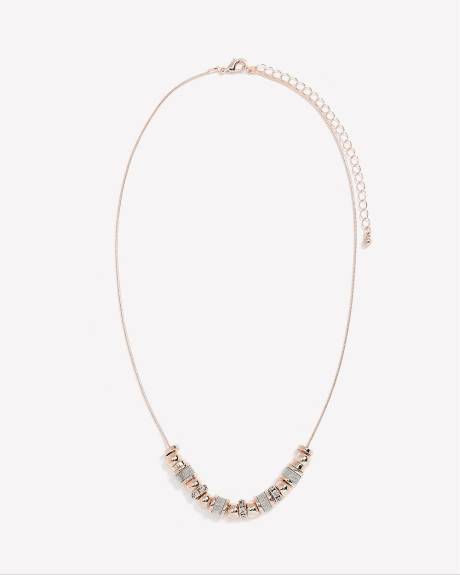 Short Rose Gold Necklace with Beads
