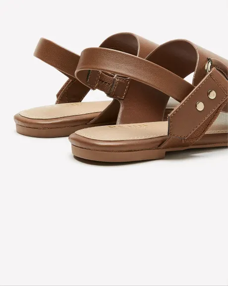 Extra Wide Width, Flat Sandal with Velcro Buckle Closure