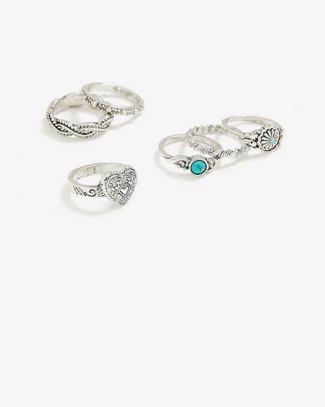 Western-Style Assorted Rings, Set of 5