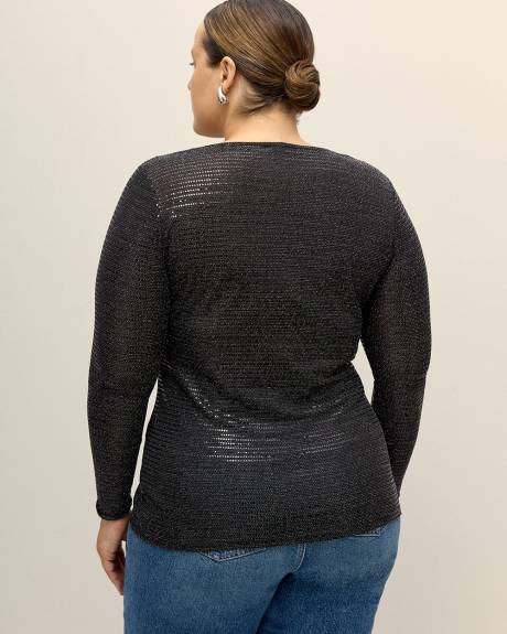 Black Knit Top with Sweetheart Cut-Out - Addition Elle