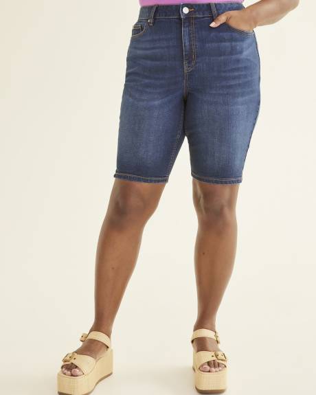 Responsible, Curvy-Fit Denim Bermuda Shorts, Dark Wash - d/C JEANS