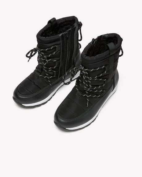 Extra Wide Width, Black Lace-Up Quilted Winter Boot Extra Wide Width, Black Lace-Up Quilted Winter Boot