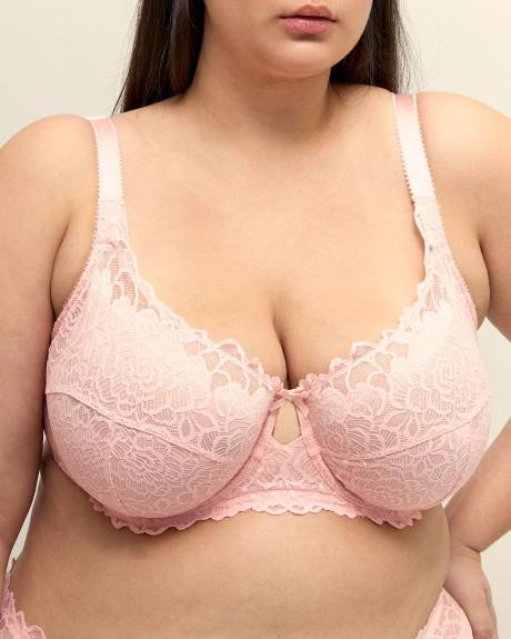 Pink Lace Underwire Bra - Déesse Collection
