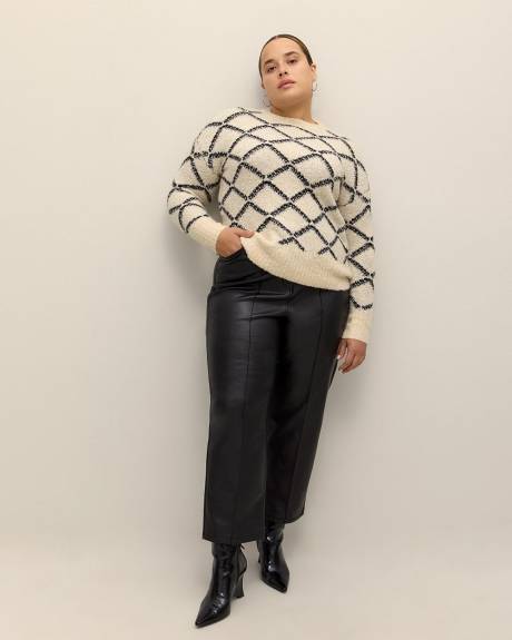 High-Waisted Straight-Leg Faux Leather Pant - Addition Elle