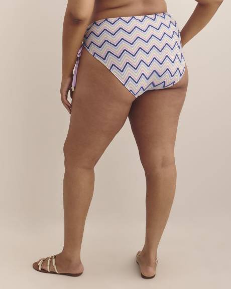Multicolour Mesh Swim Brief with Side Ties