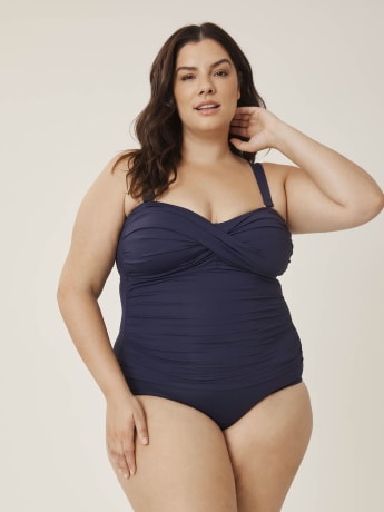 Navy Twisted Front One-Piece Swimsuit - Anne Cole