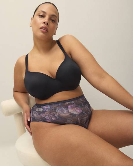 High-Cut Blue Floral Lace Brief - Déesse Collection