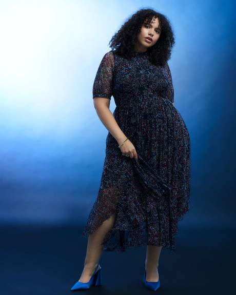 Robe mi-longue en tricot avec ourlet asymétrique - Addition Elle