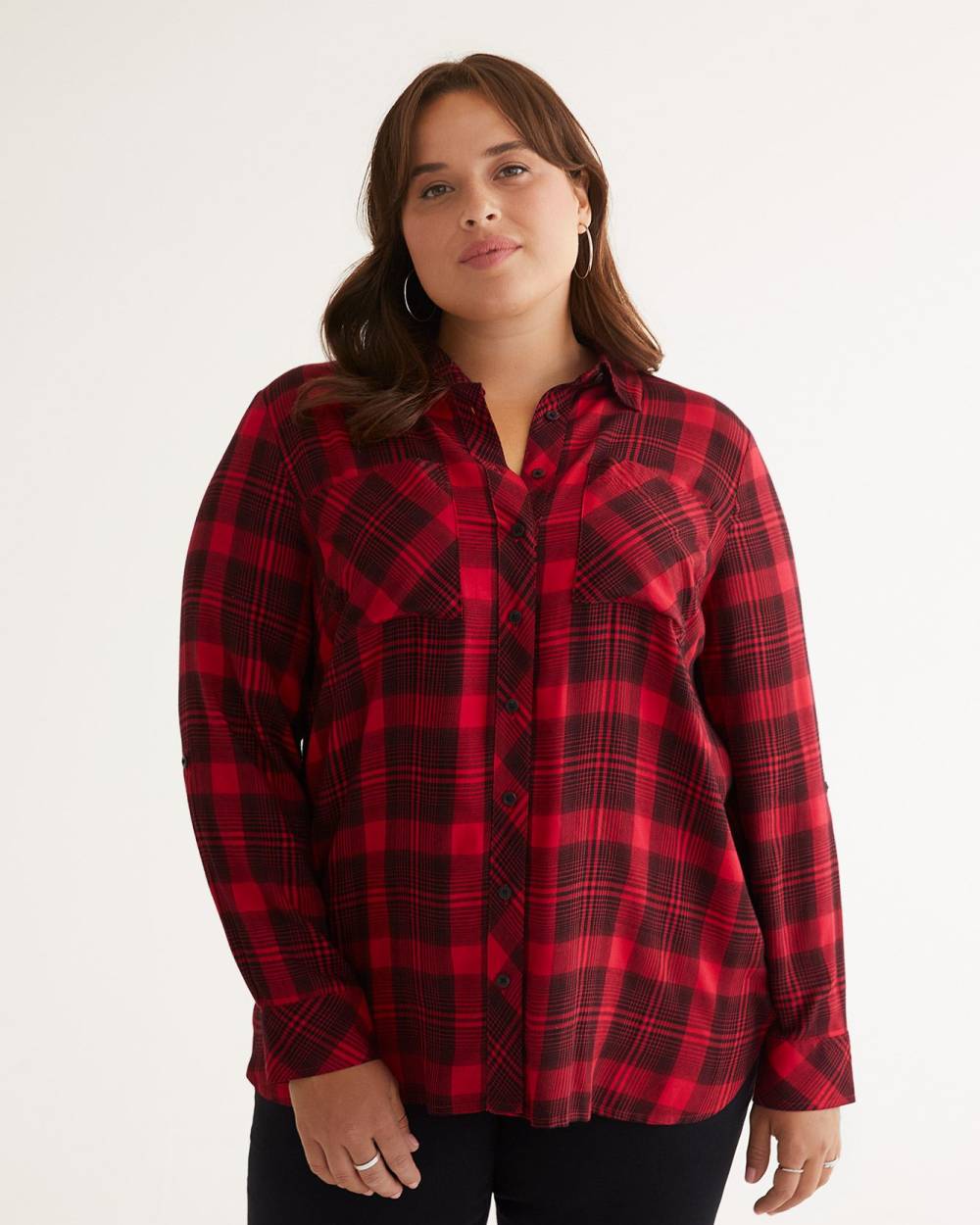 High low plaid shirt on sale