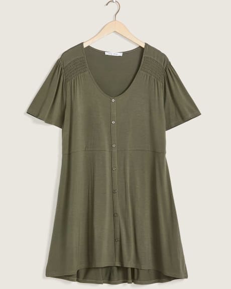 Solid Flutter Sleeve Knit Tunic - In Every Story