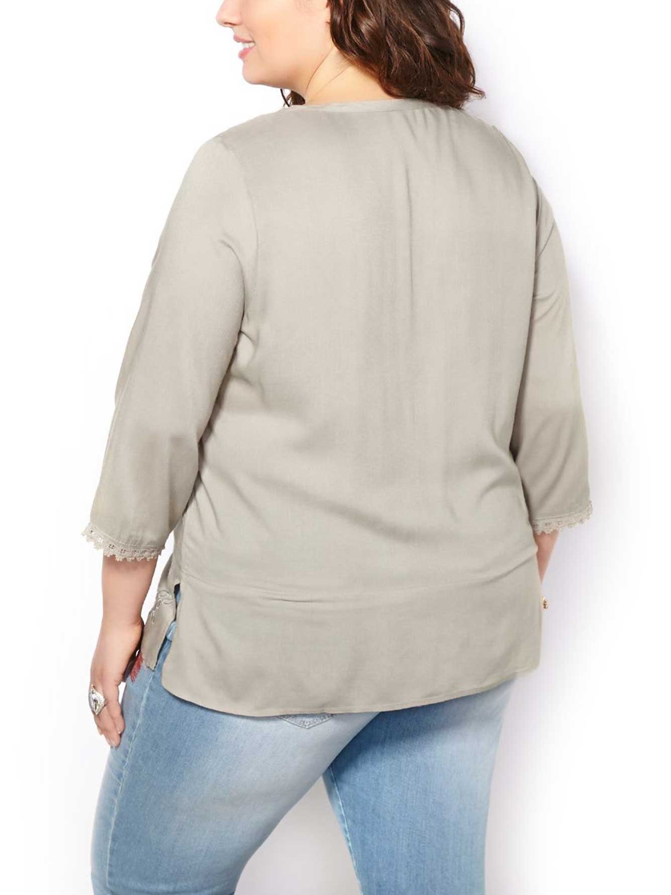 3 4 sleeve embroidered blouse penningtons 3 4 sleeve embroidered blouse penningtons