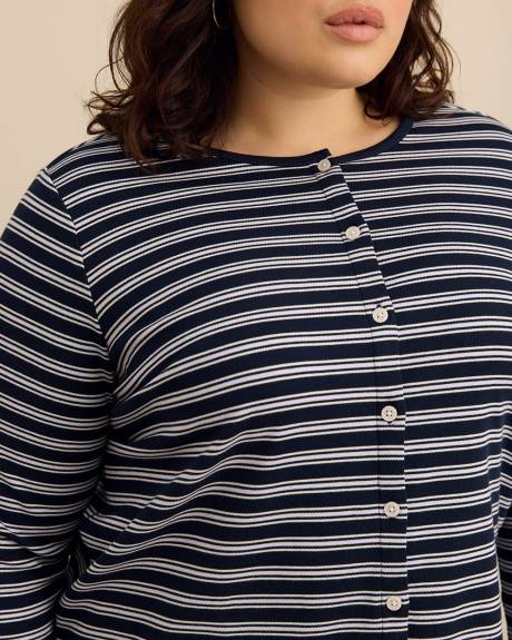 Striped Long-Sleeve Crewneck Top