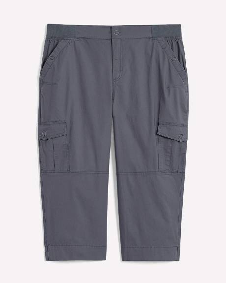 Cotton Capri with Ribbed Waistband