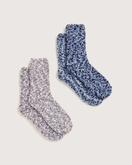 Popcorn Knit Socks, 2 Pairs - tiVOGLIO