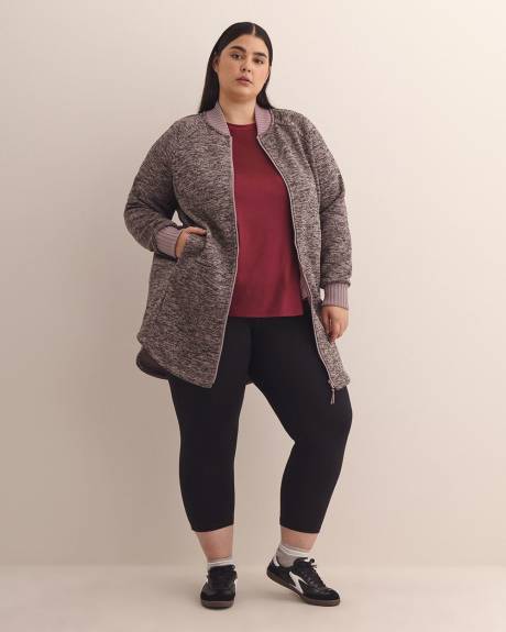 Manteau long en molleton de style aviateur