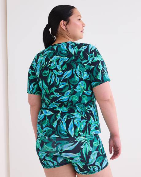 Short-Sleeve Rash Guard with Built-In Bra - Active Zone