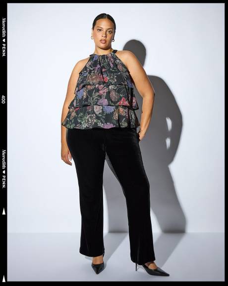 Meredith Shaw x PENN - Floral Halter Layered Ruffle Top