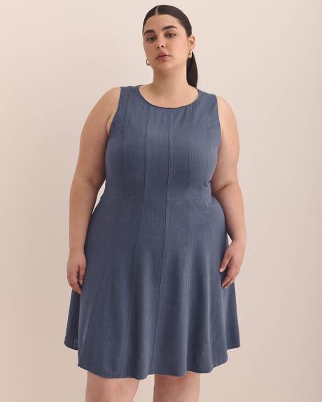 Sleeveless Fit and Flare Dress with Seam Details