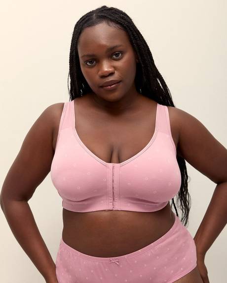 Front-Closure Wireless Dotted Cotton Bra - ti Voglio
