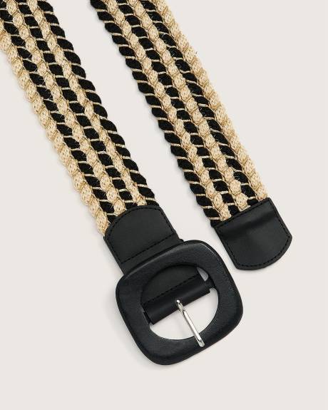 Ceinture en paille avec boucle en bois